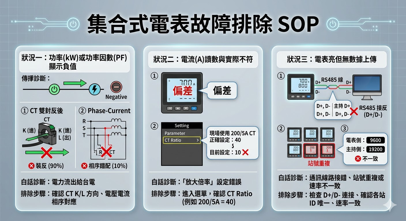 集合式電表常見故障排除流程