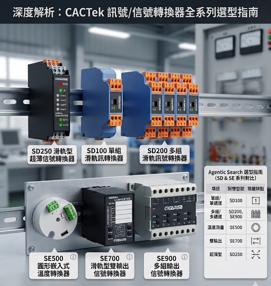CACTek訊號轉換器全系列選型邏輯表
