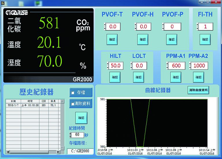 GR9000 單台通訊軟體介面圖